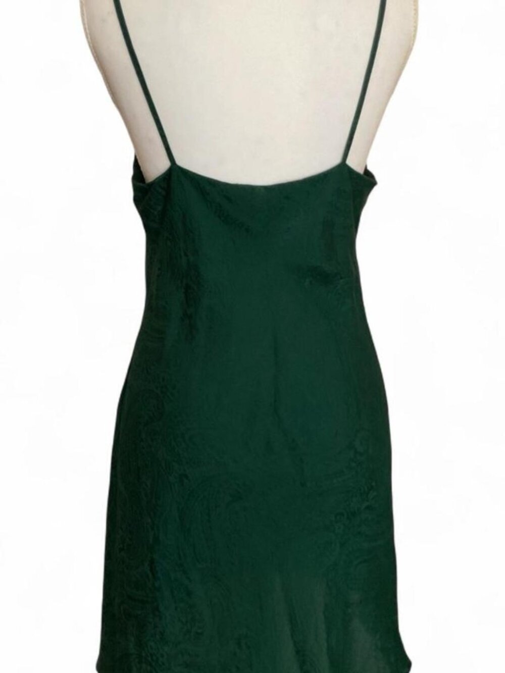 Vintage August Silk Green Slip Dress - Picture 4 of 5
